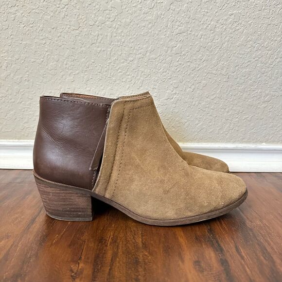 MADEWELL Cait Booties Side Zip Ankle Boots in Brown Leather Suede E2237 - Picture 1 of 13